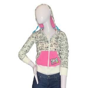 Disney Mickey and Minnie Hoodie Zipper down Black and White Printed Size…